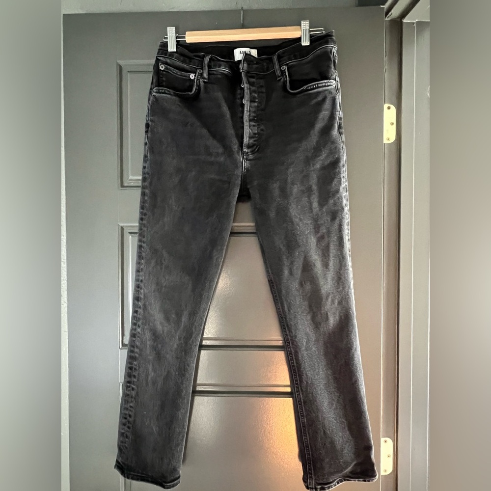 Agolde Riley High Rise Straight Crop Jeans in Panoramic
